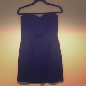 Strapless Navy Dress